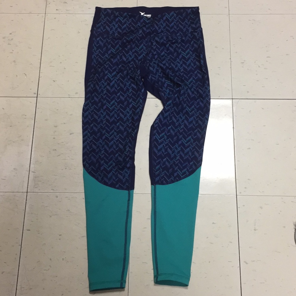 Blue & Teal Old Navy High Waisted Compress Legging